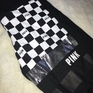 PINK checkered logo sport leggings